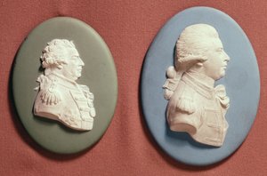 19世紀初頭のプリンスオブウェールズおよび第1子爵ダンコムとしてのジョージIV（1762-1830）のウェッジウッドメダリオン（ジャスパーウェア）